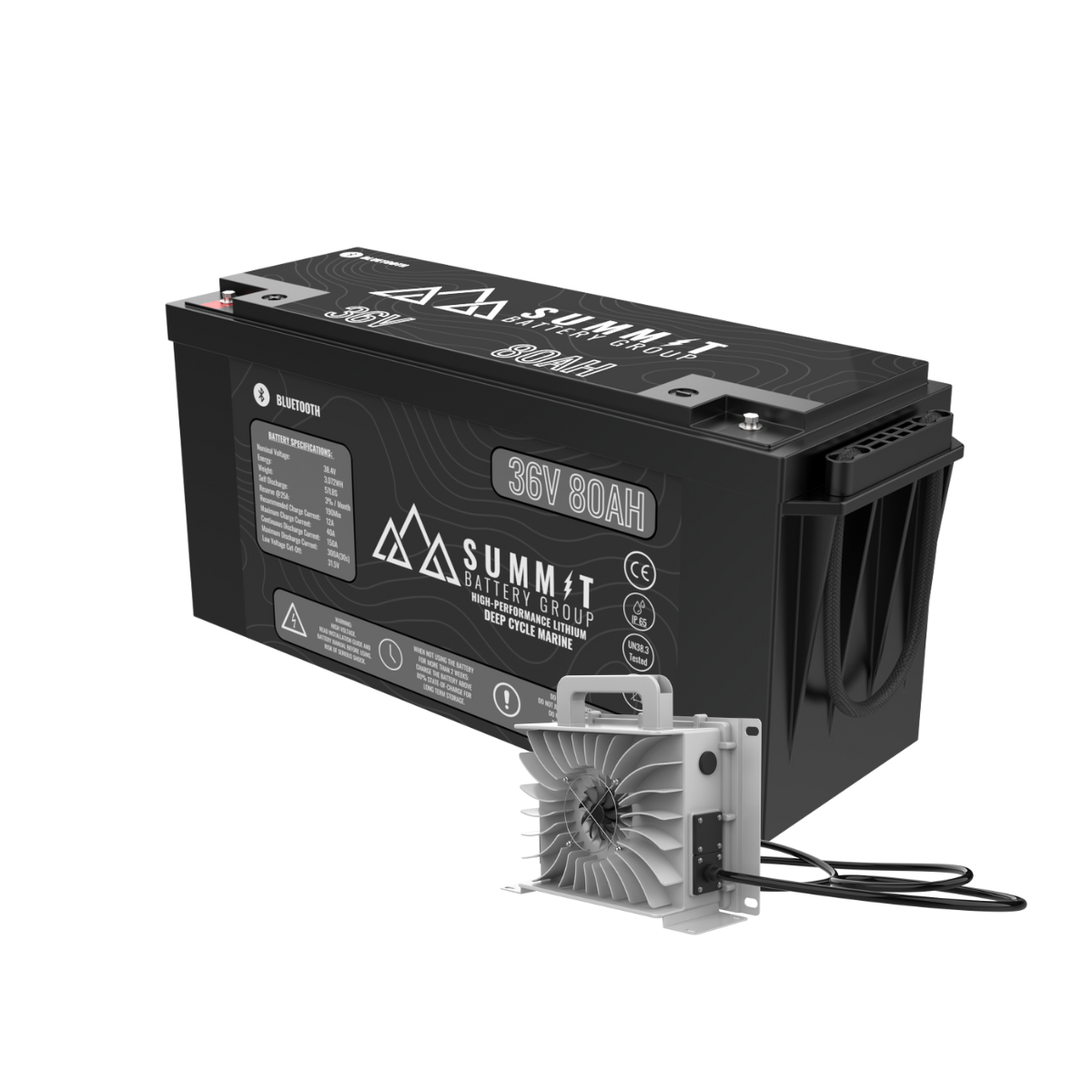 Summit Battery 36V 80AH Dual Purpose Marine Lithium Battery Kit