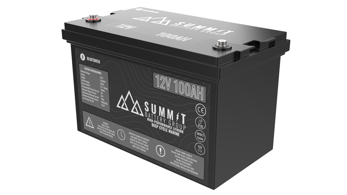 Summit Battery 12V 100AH Dual Purpose Marine Lithium Battery Kit