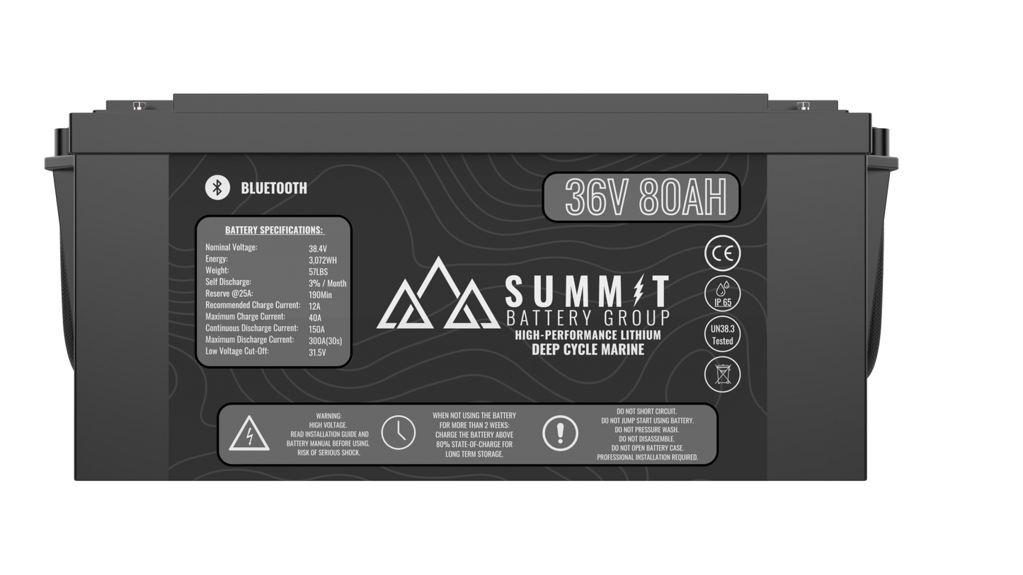 Summit Battery 36V 80AH Dual Purpose Marine Lithium Battery Kit